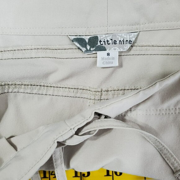 Title Nine Womens Cropped Pants Size 8 Tan Straight Leg Golf Tennis Preppy - Picture 7 of 12